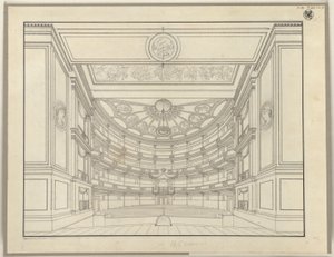Berlin. Színház a Gendarmenmarkton, nézőtér alkotó: Karl Friedrich Schinkel