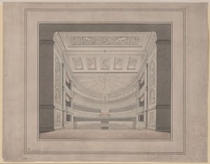 Berlin. Schauspielhaus a Gendarmenmarkton, nézőtér alkotó: Karl Friedrich Schinkel