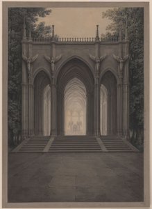 Berlin. Charlottenburg-palota, palotapark, Lujza királyné mauzóleuma. Látkép alkotó: Karl Friedrich Schinkel