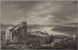 Kilátás Polára és a tengerre alkotó: Karl Friedrich Schinkel