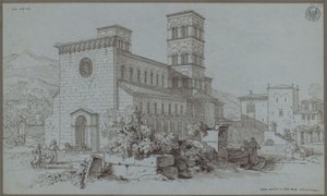 Szerecsen templom Cittaducaléban, Abruzzo közelében alkotó: Karl Friedrich Schinkel