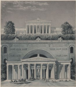 Egy fejedelem rezidenciája. Kastélybejárat alkotó: Karl Friedrich Schinkel