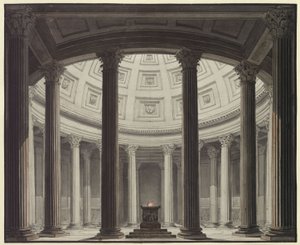 A Vesta-szűz. Gaspare Spontini operája. Terv a 2. díszlethez. Betekintés Vesta templomába alkotó: Karl Friedrich Schinkel