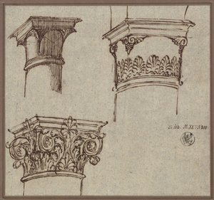 Három oszlopfő alkotó: Karl Friedrich Schinkel