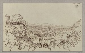 Egy város, amely Tivoli fekvésére emlékeztet alkotó: Karl Friedrich Schinkel