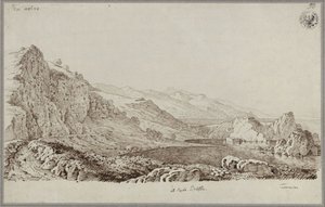 „Odüsszeusz kikötője Taormina közelében” / Táj Taormina közelében alkotó: Karl Friedrich Schinkel