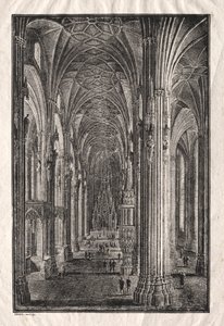 A bécsi Szent István-székesegyház belseje, c. 1810. alkotó: Karl Friedrich Schinkel