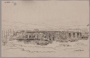 Kamenz. Kastély. Az alapozás látképe alkotó: Karl Friedrich Schinkel