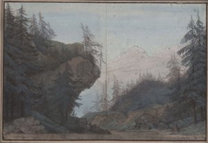 Yngurd király. Adolf Müllner tragédiája. Terv a 3. díszlethez. Erdős táj alkotó: Karl Friedrich Schinkel