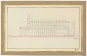 Egy berlini székesegyház hosszanti metszete alkotó: Karl Friedrich Schinkel