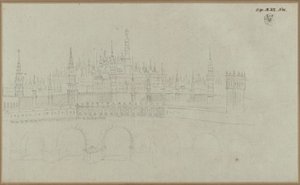 Moszkva. A Kreml látképe alkotó: Karl Friedrich Schinkel