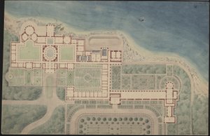 A Villa Laurentina rekonstrukciója Plinius nyomán alkotó: Karl Friedrich Schinkel