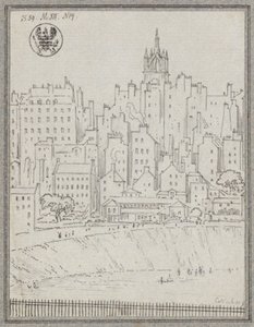 Edinburgh látképe házakkal alkotó: Karl Friedrich Schinkel