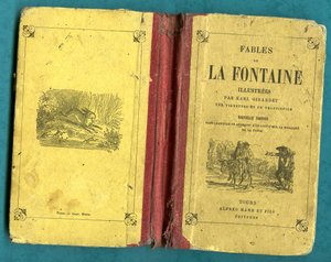 A Fables de la Fontaine című könyv borítója, amelyet Karl Girardet, Mame in Tours illusztrált