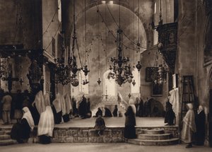 Betlehem, Istentisztelet a Születés templomában (f/w fotó)