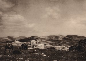 Szamária, kilátás Heródes palotájának romjairól (f/w fotó) alkotó: Karl Grober