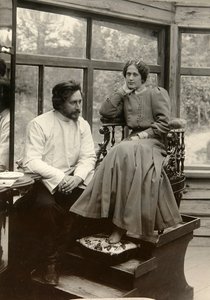 Leonyid Andrejev orosz író feleségével, a XX. század elején.