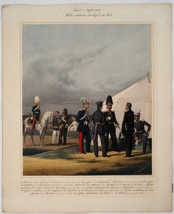 Birodalmi gárda: úttörők (sapper), rokkantok és csendőrök - A Birodalmi Gárda hadtestének úttörői, rokkantai és csendőrei - Piratsky, Karl Karlovich (1813-1889) - 1867 - Színes litográfia - 56x45 - Magángyűjtemény