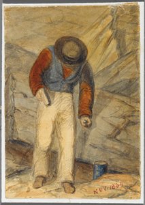 Kőmunkás, 1864 (wc fekete média alárajzolással)