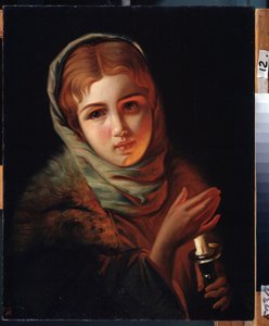 ""A találkozó elmaradt"" Fiatal, munkásosztályból származó lány csalódott arckifejezéssel. Pavel Alekszandrovics Briullov (Bryullov) festménye (1840-1914) Állami Művészeti Múzeum, Irkutszk alkotó: Karl Pavlovich Bryullov