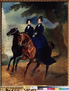 Alexandra Fodorovna császárné (1798-1860) portréja lányával (Alexandra Fjodorovna császárné portréja lányával) Karl Pavlovich Briullov (Bryullov) festménye (1799-1852) - Olaj, vászon alkotó: Karl Pavlovich Bryullov
