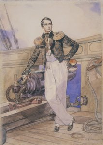 Vlagyimir Alekszejevics Kornyilov a Themisztoklész-híd fedélzetén, 1835 alkotó: Karl Pavlovich Bryullov