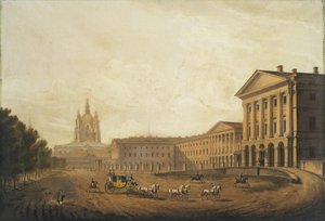 Kilátás a szentpétervári Szmolnij Nemesleányok Intézetére, az 1820-as évek közepén