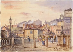 A Magdolna-híd a Wien folyón alkotó: Karl Wenzel Zajicek