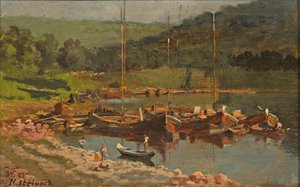 Karl Weysser - Neckarsteinachi hajók, 1893 alkotó: Karl Weysser