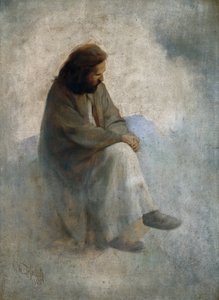 Önarckép Krisztusként, Diefenbach, Karl Wilhelm (1851-1913). Olajfestmény