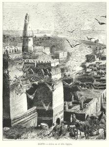 Falu Felső-Egyiptomban (litho)