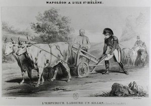 Napóleon (1769-1821) a Szent Ilonán, metszett: Francois le Villain (fl.1819-22) alkotó: Karl after Loeillot Hartwig