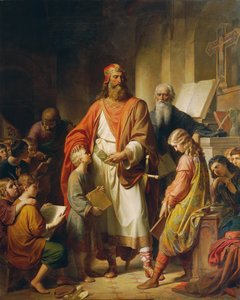 Nagy Károly szidja a rossz tanulókat, 1855.