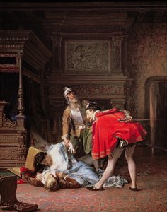 Jelenet a Szent Bertalan éjszakájából, 1870 alkotó: Karlis Fridikh Huns