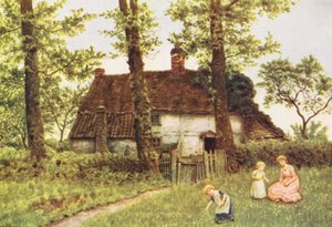 A Surrey Cottage (színes litográfia) alkotó: Kate (after) Greenaway