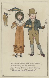 mint Tommy Snooks és Bessie Brooks (színes litho) alkotó: Kate (after) Greenaway
