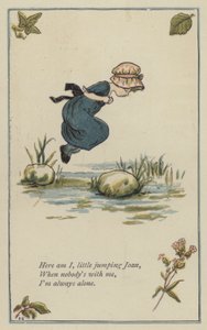 Itt vagyok én, kis ugráló Joan (színes litó) alkotó: Kate (after) Greenaway