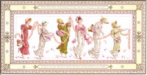 Egy gyermek viktoriánus üdvözlőlapja sárga sállal a nyakában, 1880 körül alkotó: Kate Greenaway