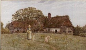 Tavaszi virágok gyűjtése alkotó: Kate Greenaway