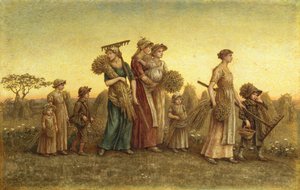 Gleaners Going Home (akvarell a fedélzeten) alkotó: Kate Greenaway