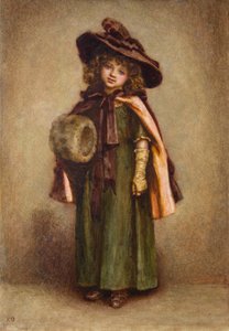Kislány Muffal (akvarell) alkotó: Kate Greenaway