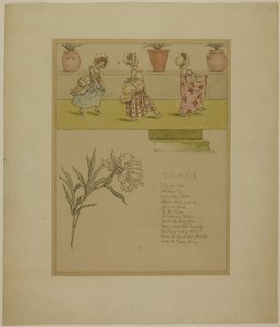 Tanulmány a lábujjhegyhez, a Marigold Gardenből alkotó: Kate Greenaway