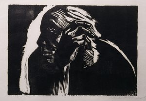 Önarckép; Önképzés, 1924 alkotó: Käthe Kollwitz
