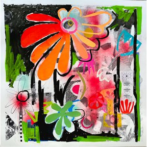 rebel bloom, 2025 (vegyes technika, papír)