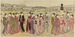 Átkelés a Nihonbashi hídon alkotó: Katsukawa Shuncho