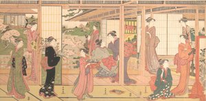 Kertre nyíló kastély, kb. 1786. alkotó: Katsukawa Shuncho