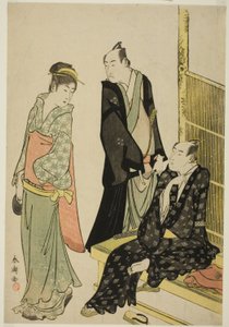 A színészek, Onoe Matsusuke I és Ichikawa Omezo I egy teaházban alkotó: Katsukawa Shuncho