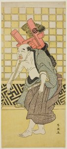 Asao Tamejűrô I színész mint részeg Gotôbei a "Yoshitsune Koshigoe petíciója" ("Yoshitsune Koshigoe jô") című filmben. alkotó: Katsukawa Shun