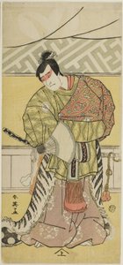 Sakata Hangorô III színész mint Takechi Mitsuhide a "Muromacho Chronicle in Kana Script" ("Kanagaki Muromachi bundan") című filmben. alkotó: Katsukawa Shun