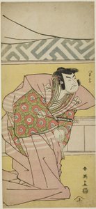 Sawamura Sôjűrô III színész mint Oda Kazusanosuke Harunaga a "Muromacho krónika kana írással" ("Kanagaki Muromachi bundan") című filmben. alkotó: Katsukawa Shun